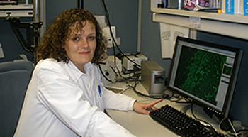 Carmen Bertoni, Ph.D., focuses on studying gene-editing strategies for DMD.